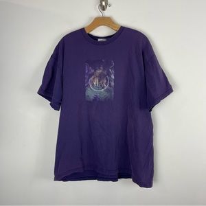 Vintage Nike Spellout Center Purple Shirt Size Large White Tag Made In USA